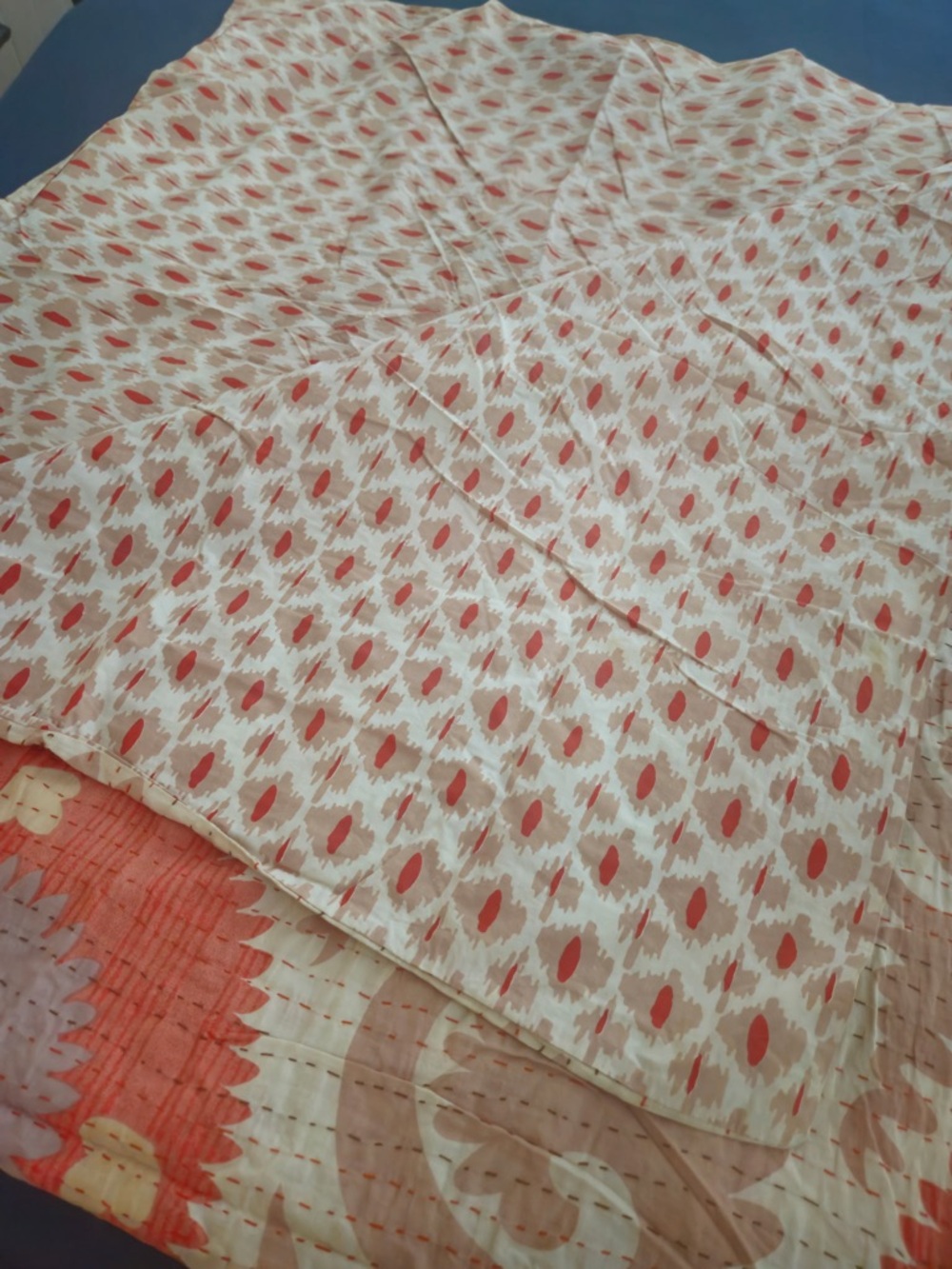 Reversible Queen Anthropologie duvet w/ 2 standard shams and 1 Euro sham. - Picture 3 of 5